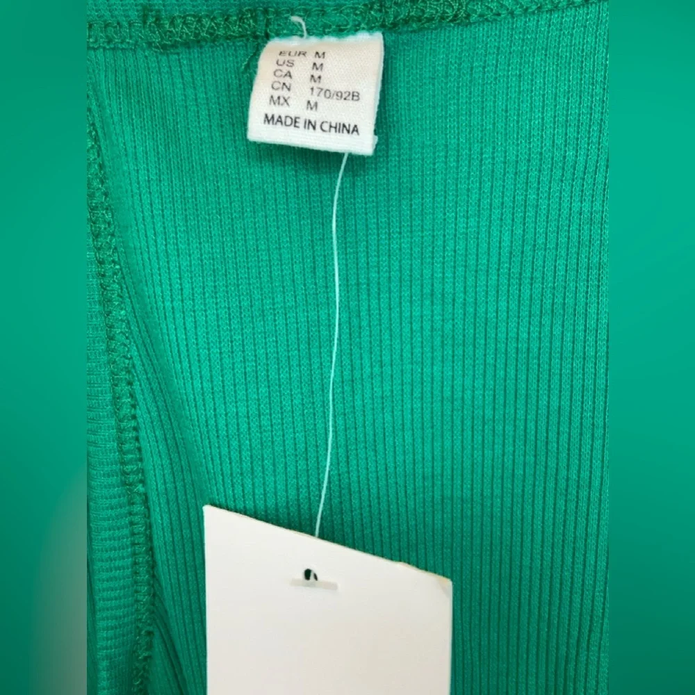 Green Ribbed Halter Top - Picture 4 of 4